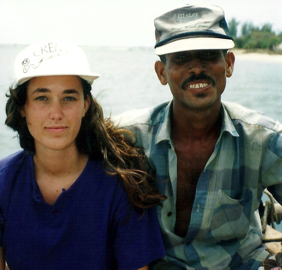 Maria Lannér on a dhow in Lamu 1991